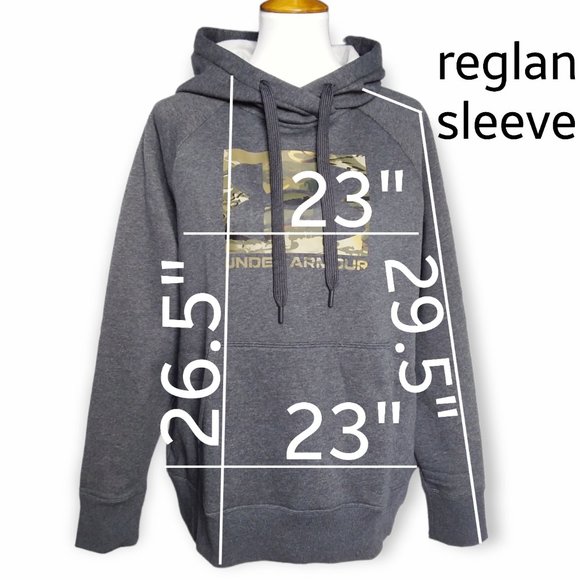 NWT Under Armour ColdGear Hoodie Size Large Grey Forest Camo Logo Fleece Lined - Picture 2 of 9
